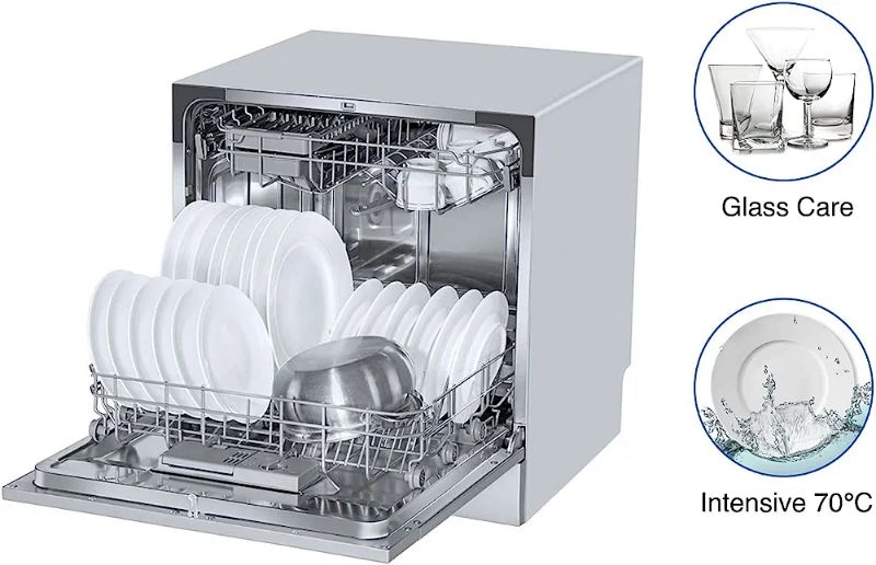 Buy Voltas Beko 8 Place Settings Table Top Dishwasher (DT8S, Silver
