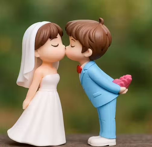 Exopick Cute Wedding Couple Miniature Figurines
