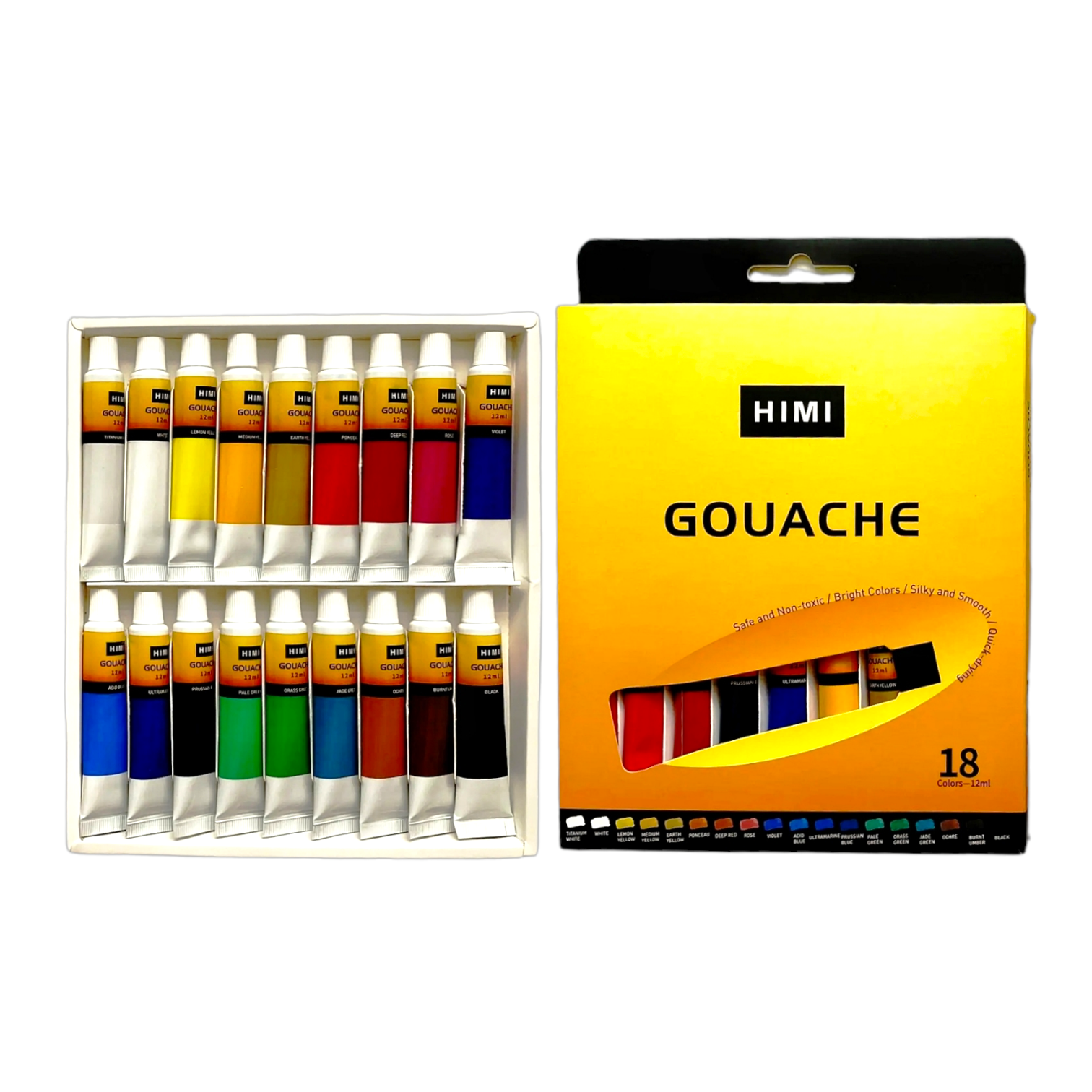 Artfly Himi Gouache review (including metallic and neon colours)