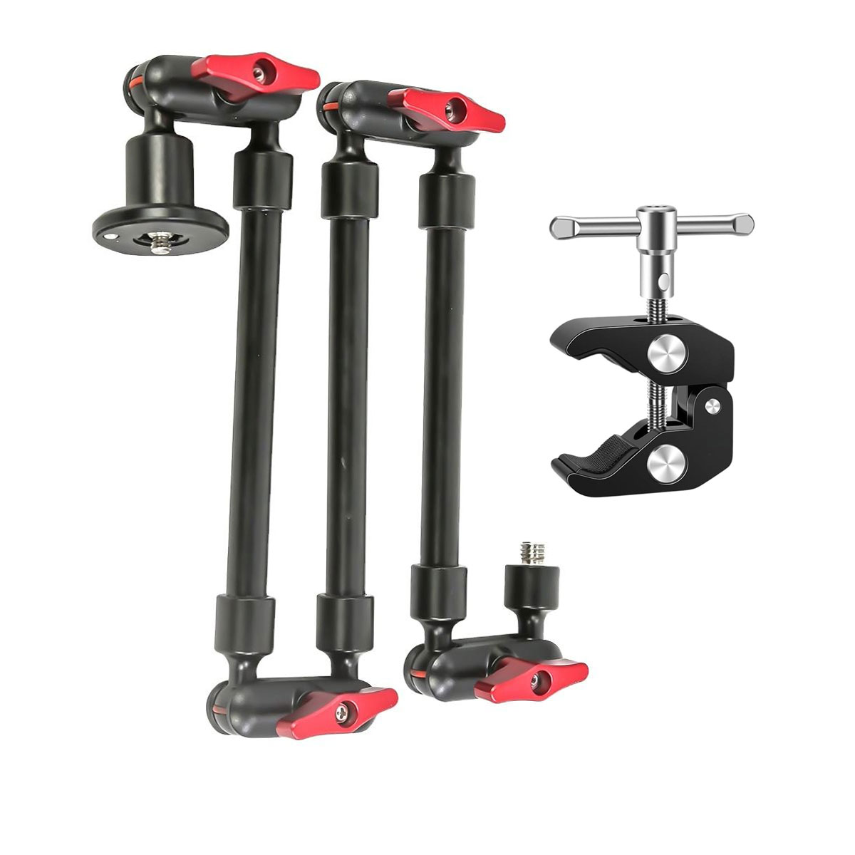 PHOTOMAX Magic Arm with Super Clamp & Phone Holder, Adjustable Articulating Camera Mount Arm with 360° Rotation, 1/4” & 3/8” Thread for Monitor, LED Light, (31 inch Magic arm with Super clamp)