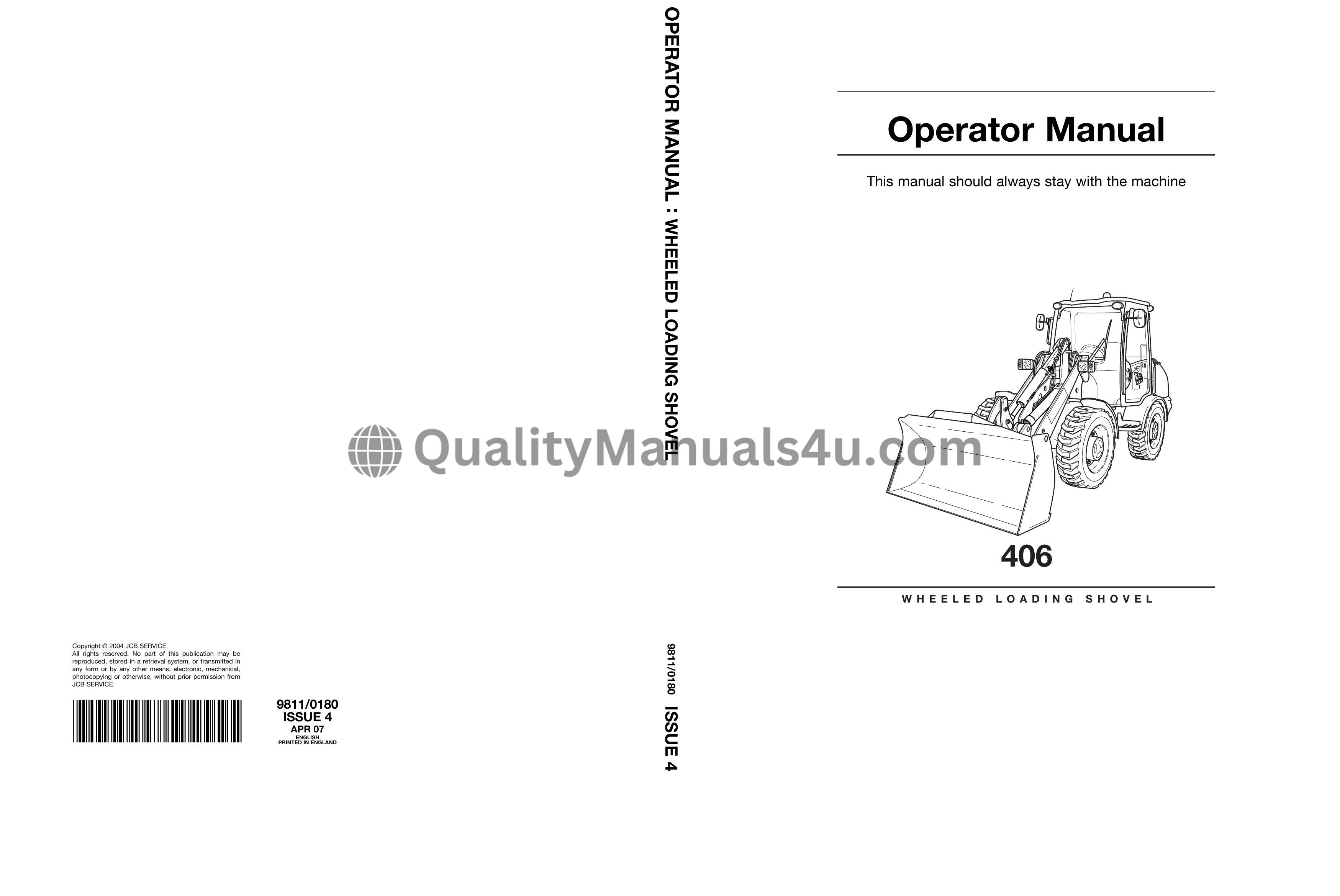 JCB Wheeled Loading Shovel Operator Manual | Best Deals