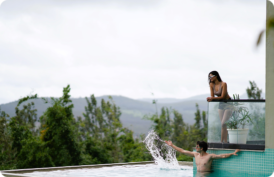 Infinity pool overlooking the valley