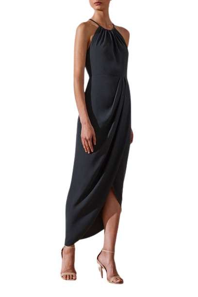 Core high clearance neck ruched dress