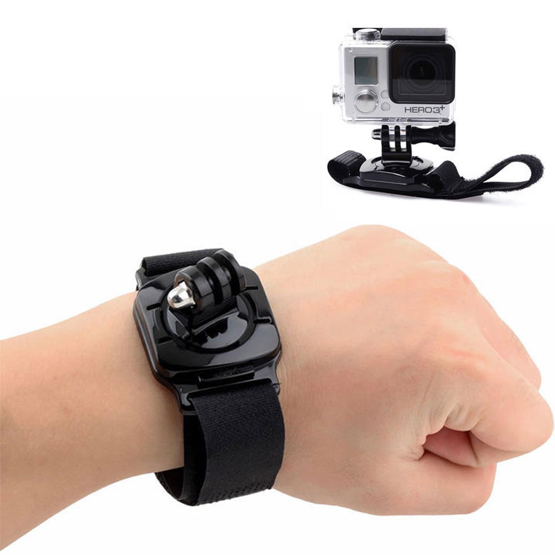 PHOTO MAX 360° Rotation Hand Wrist Strap Mount Glove for GoPro Hero 13/12/11/10/9/8/7/6 & DJI Osmo Action 5 Pro/4/3 – Adjustable Action Camera Hand Mount (Hand Grip Mount)