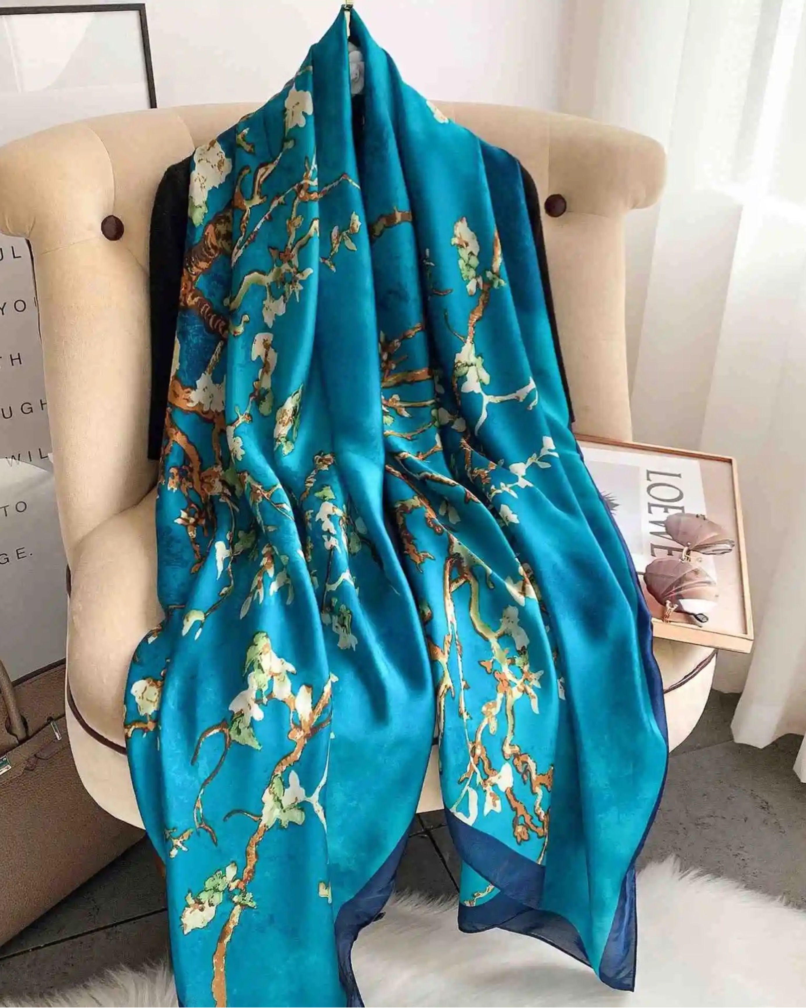 Luxury Printed Silk Hijabs - Elegant & High Quality