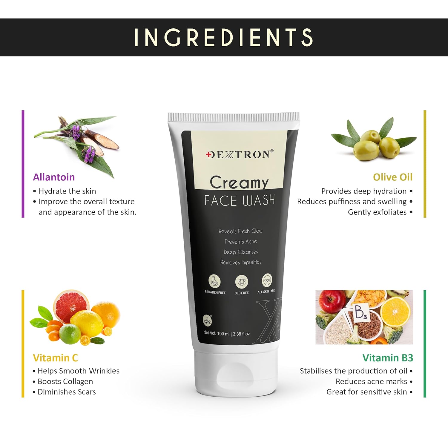 Dextron Creamy Face Wash (100ml)