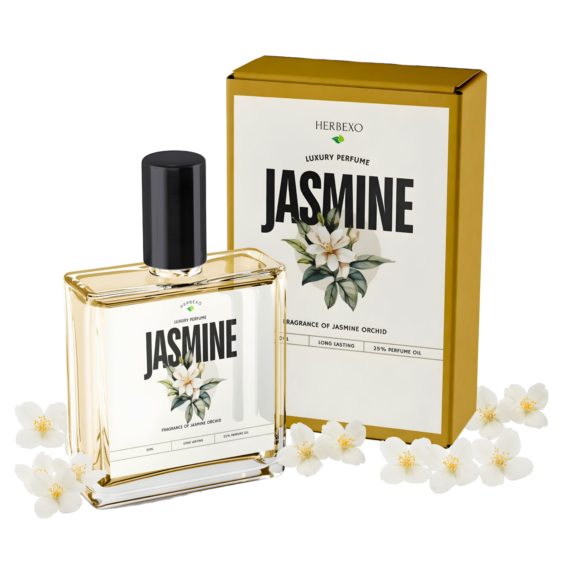 Herbexo Pure Jasmine Premium EDP Perfume for Women – Long Lasting Natural Floral Eau De Parfum (30ml) – Fresh & Elegant Daily Wear