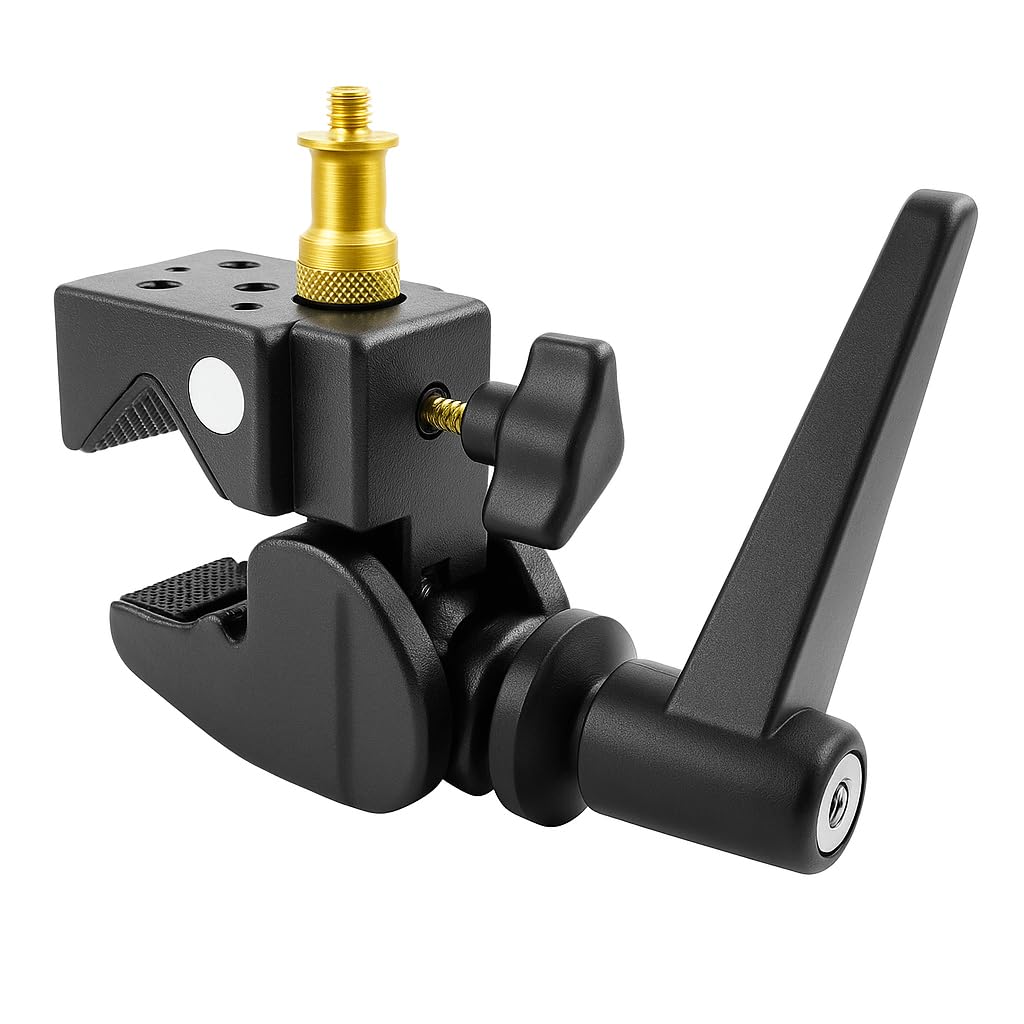 PHOTOMAX C Clamp with Metal Stud Universal 1/4" & 3/8" Screw for Multi Purposes, 40 Lbs High Loading Super (C Clamp with Metal Stud Universal)