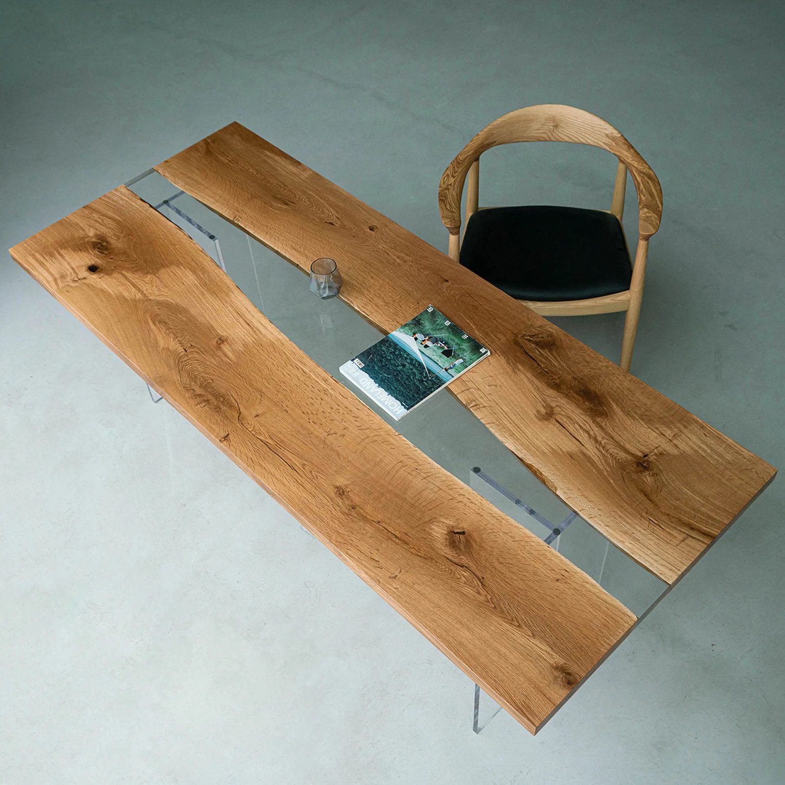 clear epoxy table