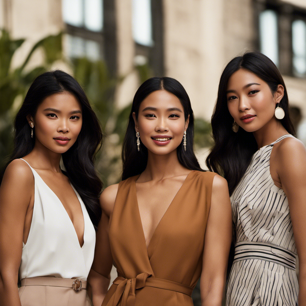 A diverse group of Filipina women show the various skin tones in the Philippines