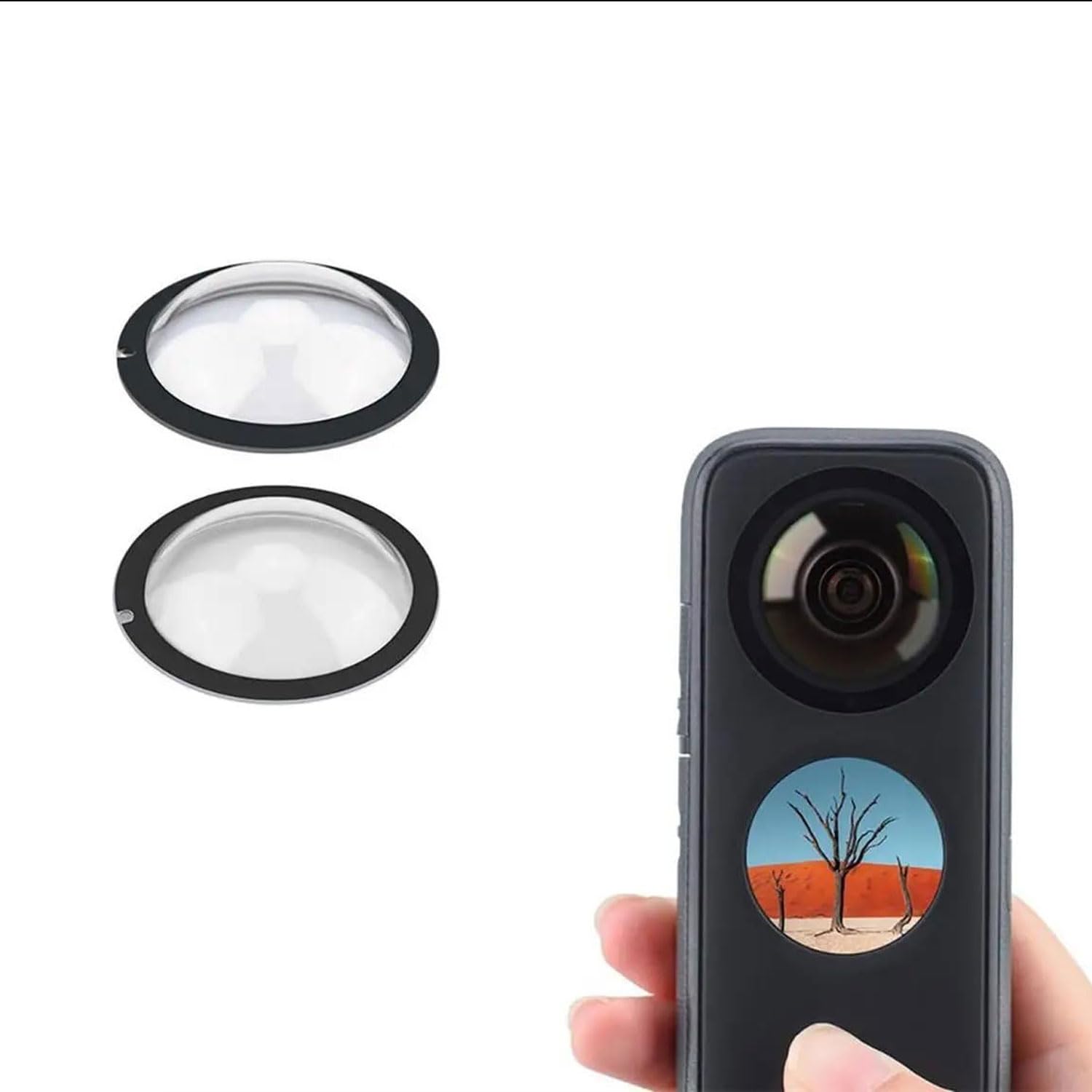 PHOTO MAX Insta 360 X2 Lens 2Pcs Dual Lens Protector Guard Sticky Tempered for Insta 360 Action Camera Lens Cover Dust Proof, Anti-Strach Protective Insta 360 Accessories (Insta 360 X2 Lens)