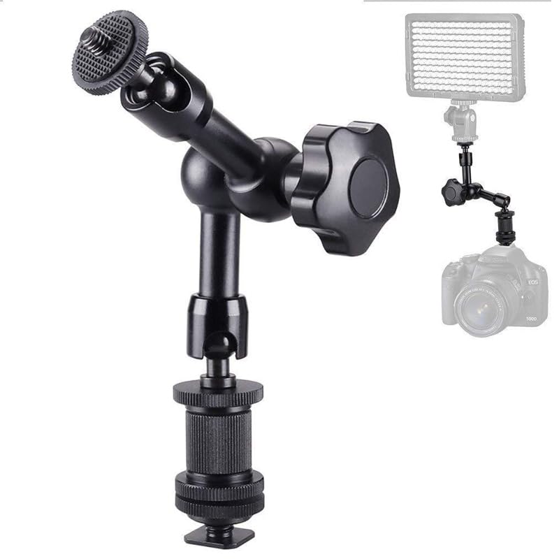 PHOTOMAX 7" Mini Articulating Arm | Adjustable Magic Arm with 1/4" Tripod Screw for DSLR Camera, LED Light, Monitor, Mic | Photography Accessories
