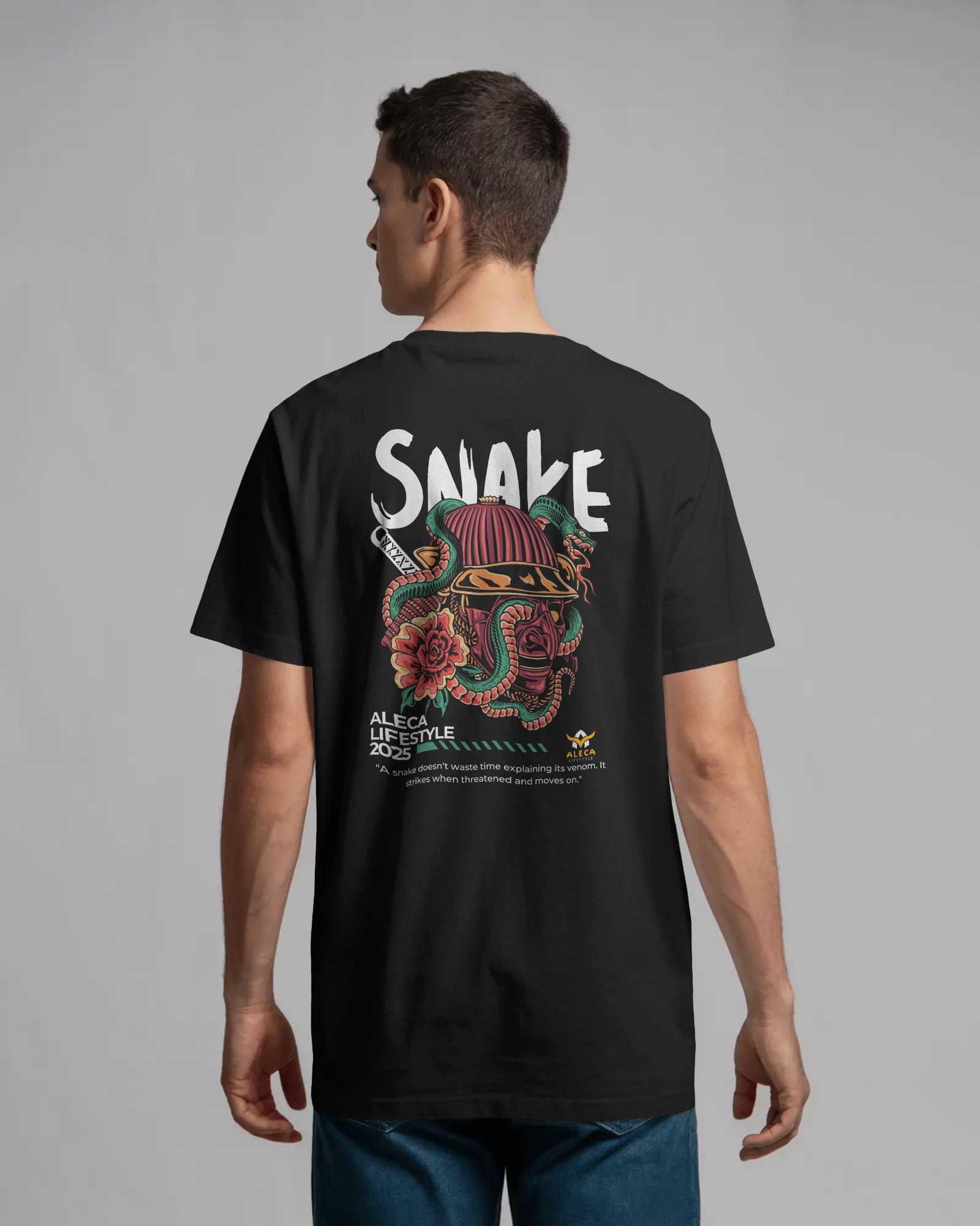 Snake – A Bold Statement Tee by Aleca Lifestyle In the ever-evolving world of fashion, bold, unique designs make a lasting impact. Aleca Lifestyle’s new "Snake" t-shirt perfectly encapsulates that sentiment. This design combines modern streetwear aesthetics with ancient symbolism, making it an eye-catching addition to any wardrobe. Let's dive into the details of this stunning DTF (Direct-to-Film) print design that speaks volumes in both style and meaning.  Design Name: Snake Design Type: Direct-to-Film (DTF) Print Brand: Aleca Lifestyle Symbolism Behind the Snake Design The snake is one of the most powerful symbols in various cultures across the globe. It represents transformation, power, and protection. Whether in mythology, nature, or culture, the snake is a multifaceted figure that has long been associated with wisdom, danger, and rebirth.  In this design, the snake intertwines with vibrant flowers, giving it an intricate and unique look. The use of snakes in art often symbolizes the balancing act of power and control, making this piece not just a fashion statement but a visual metaphor for strength and resilience.  Breaking Down the Artwork 1. Snake and Helmet The most striking aspect of this design is the snake wrapped around a helmet, symbolizing protection and warfare. The snake's fangs poised to strike represent the readiness for battle, while the helmet is a sign of defense, showing the balance between offense and protection.  2. Vibrant Floral Details The intricate flowers around the snake represent beauty in chaos—an essential theme in nature and human life. The mix of danger (the snake) and beauty (the flowers) provides a unique contrast, drawing attention to the duality of life. This design captures both the strength of nature and the gentleness of growth.  3. Bold "Snake" Typography The word "Snake" appears in bold, graphic-style font across the top of the design. The distorted letters add a dynamic, almost aggressive feel, amplifying the raw energy of the snake itself.  4. The Quote At the bottom of the design, there's a powerful quote:  “A snake doesn’t waste time explaining its venom. It strikes when threatened and moves on.”  This quote perfectly encapsulates the serenity in power and the efficiency of action. It suggests a no-nonsense attitude—like the snake itself, which doesn’t hesitate to act when necessary.  DTF Printing: The Future of Apparel Why Aleca Lifestyle chose DTF (Direct-to-Film) printing for this design?  Vibrant Colors: DTF prints use high-quality ink to produce vivid, long-lasting designs that pop off the fabric. This ensures that the intricate details of the snake, flowers, and typography stand out.  Durability: Unlike other printing techniques, DTF prints are resistant to fading and cracking, meaning the colors stay sharp and vibrant even after multiple washes.  Comfortable Wear: The print has a soft texture that seamlessly blends with the fabric, providing a comfortable feel without sacrificing design integrity.  Styling the "Snake" T-Shirt The "Snake" T-shirt by Aleca Lifestyle is a versatile piece that pairs well with a variety of outfits:  Street Style: Pair it with ripped jeans, sneakers, and a leather jacket for an edgy, street-smart look.  Casual Cool: For a more laid-back style, wear it with comfortable joggers or shorts and slip-ons.  Layered Look: Throw a denim or bomber jacket over this tee for a stylish yet functional outfit that works in cooler weather.  Why You Need the "Snake" Tee in Your Wardrobe Aleca Lifestyle’s "Snake" T-shirt is more than just a fashion piece. Here’s why this design is a must-have:  Powerful Symbolism: It represents strength, protection, and the beauty of duality—perfect for anyone who identifies with those qualities.  Unique & Eye-Catching: The detailed artwork, from the snake to the flowers, is visually striking and will undoubtedly turn heads.  Versatility: Whether you’re dressing up or down, this tee is a stylish and bold addition to any outfit.  Long-Lasting Design: Thanks to the superior DTF printing, this t-shirt will maintain its look and feel through wear and washes.  Final Thoughts If you’re looking for a statement piece that speaks to your inner strength and fearlessness, Aleca Lifestyle’s Snake T-shirt is a must-have. From the intricate snake symbolism to the fierce typography, this tee combines style and meaning, making it an essential addition to any fashion-forward wardrobe.  🔥 Shop the "Snake" T-shirt Now at Aleca Lifestyle and Make a Bold Statement! SEO Keywords to Include in the Blog for Better Ranking: Snake T-shirt design  Aleca Lifestyle t-shirt  DTF print t-shirt  Snake graphic tee  Bold statement clothing  Mythology and symbolism in fashion  Trendy streetwear  Unique t-shirt designs  Protective and powerful symbolism clothing  Would you like any specific updates or a new version of this blog for additional pla