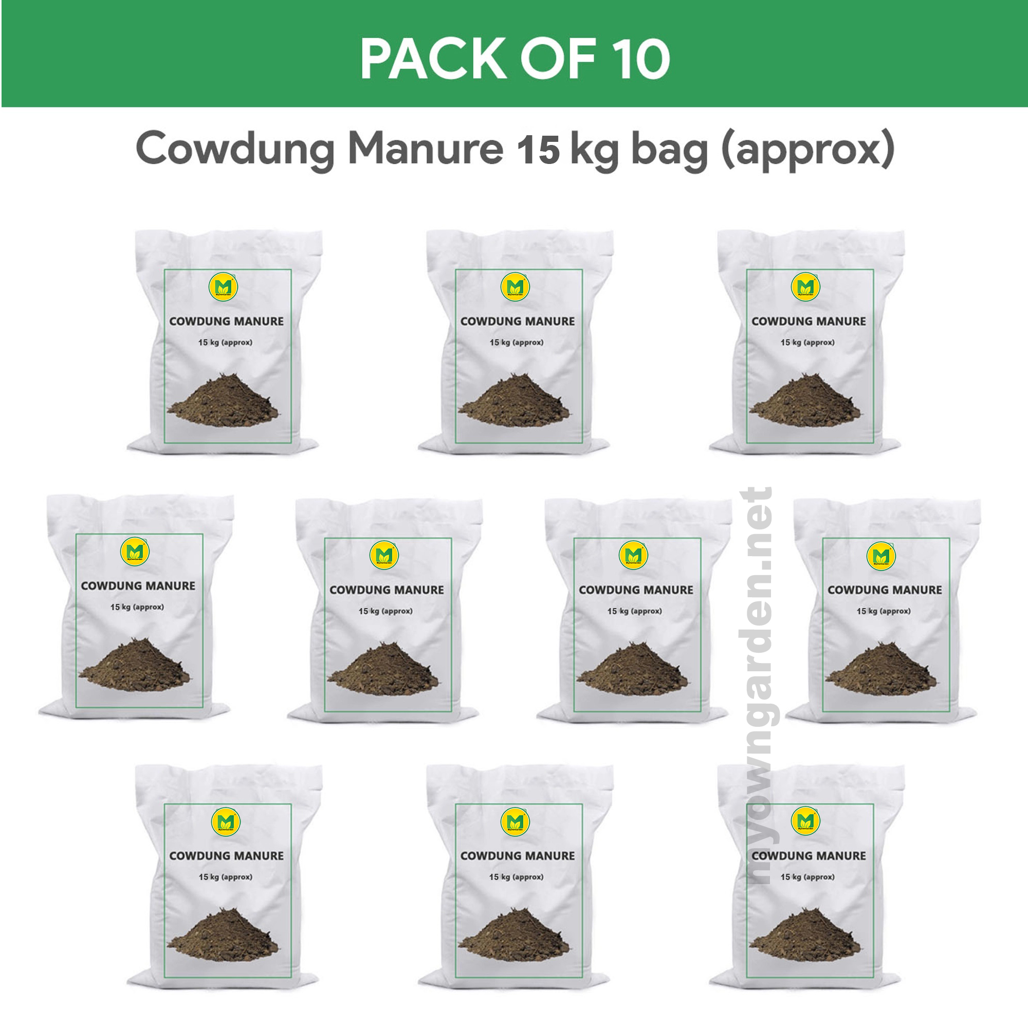 Premium Cowdung Manure Bag Pack of 10 Organic Fertilizer