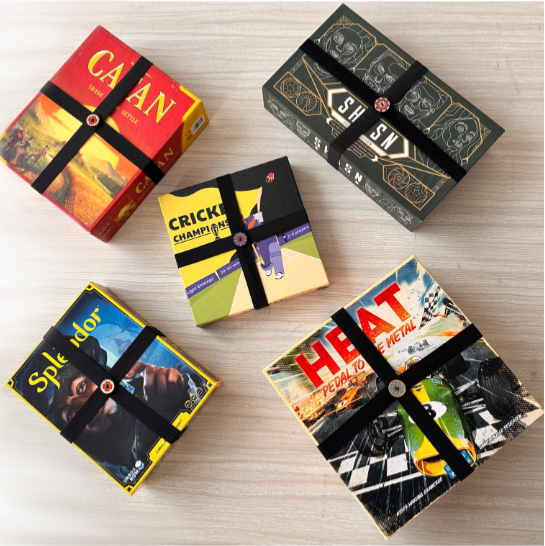 Close-up of Triceria Board Game Box Bands