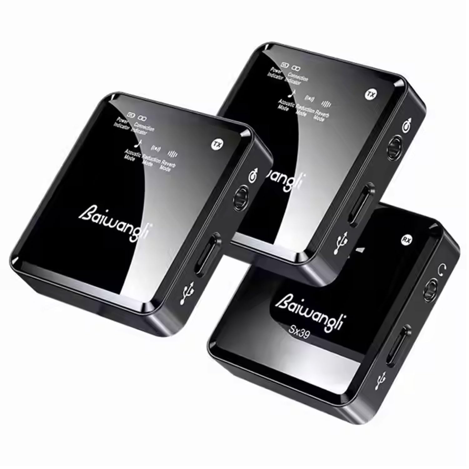 PHOTOMAX Wireless Microphone with Smart Noise Cancellation, 360° Pickup, Real-Time Monitoring, Long Battery Life, Tiny & Portable Mic for iPhone/Android (SX39)