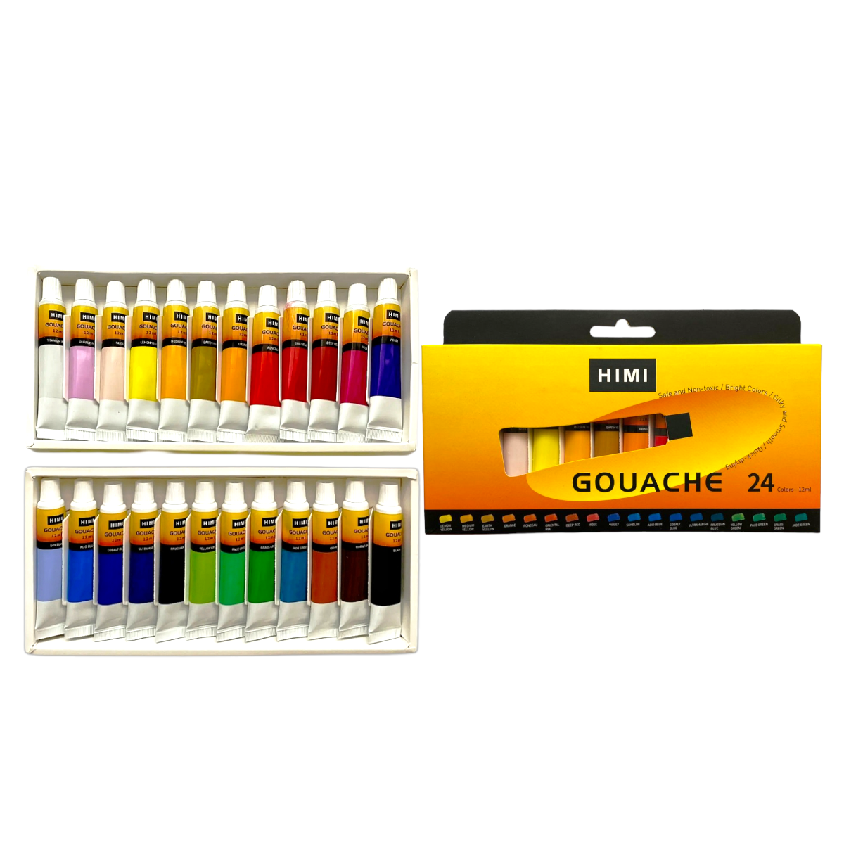 Like it HIMI Artist Gouache Paint Tube Set (12ml x 24  colours) 