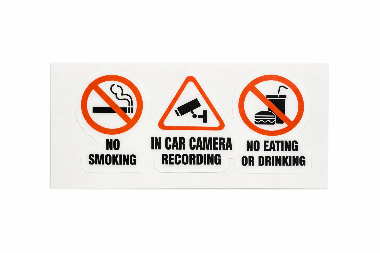 Cpv Sticker Pack of 2 CPV Vehicle Safety Sticker – No Smoking, Camera Recording, No ...