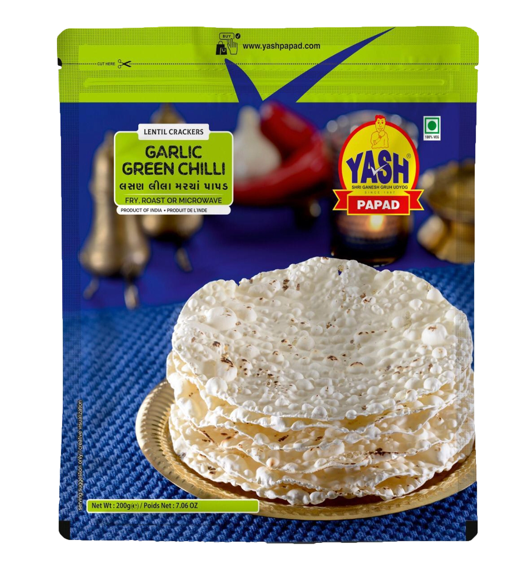 Garlic Green Chilli Papad