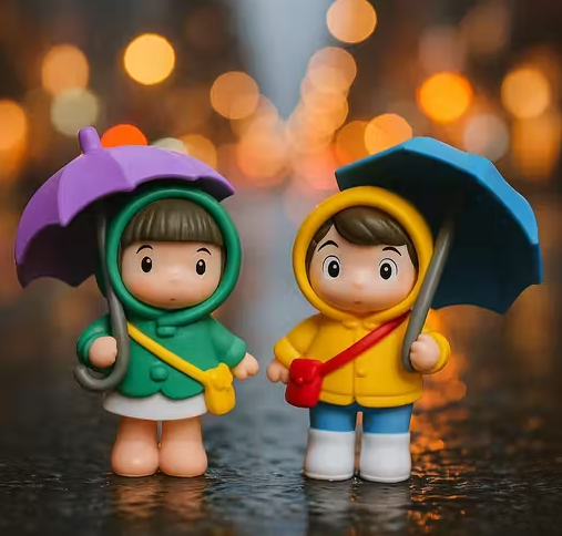 Exopick Figurines Umbrella Lovers Miniature Couple Figurines Couples Miniatures Lovers Figurine