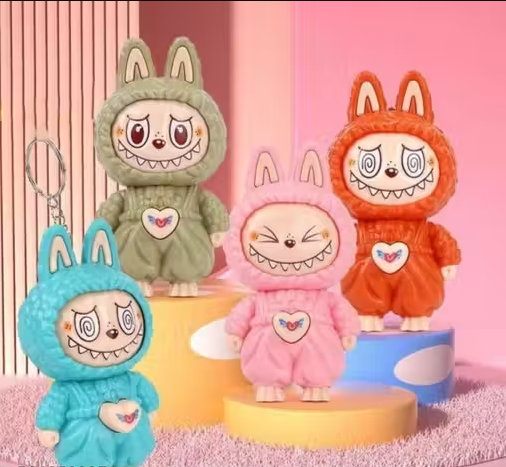 Pack of 1, (random colour) Face Changing Labubu Keychain