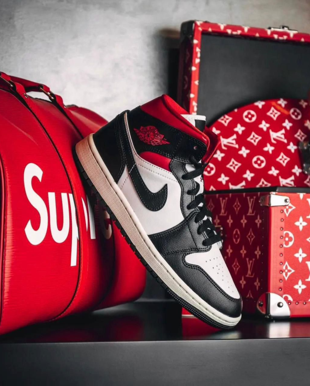 Air Jordan 1 Mid Gym Red Panda First Copy Shoes