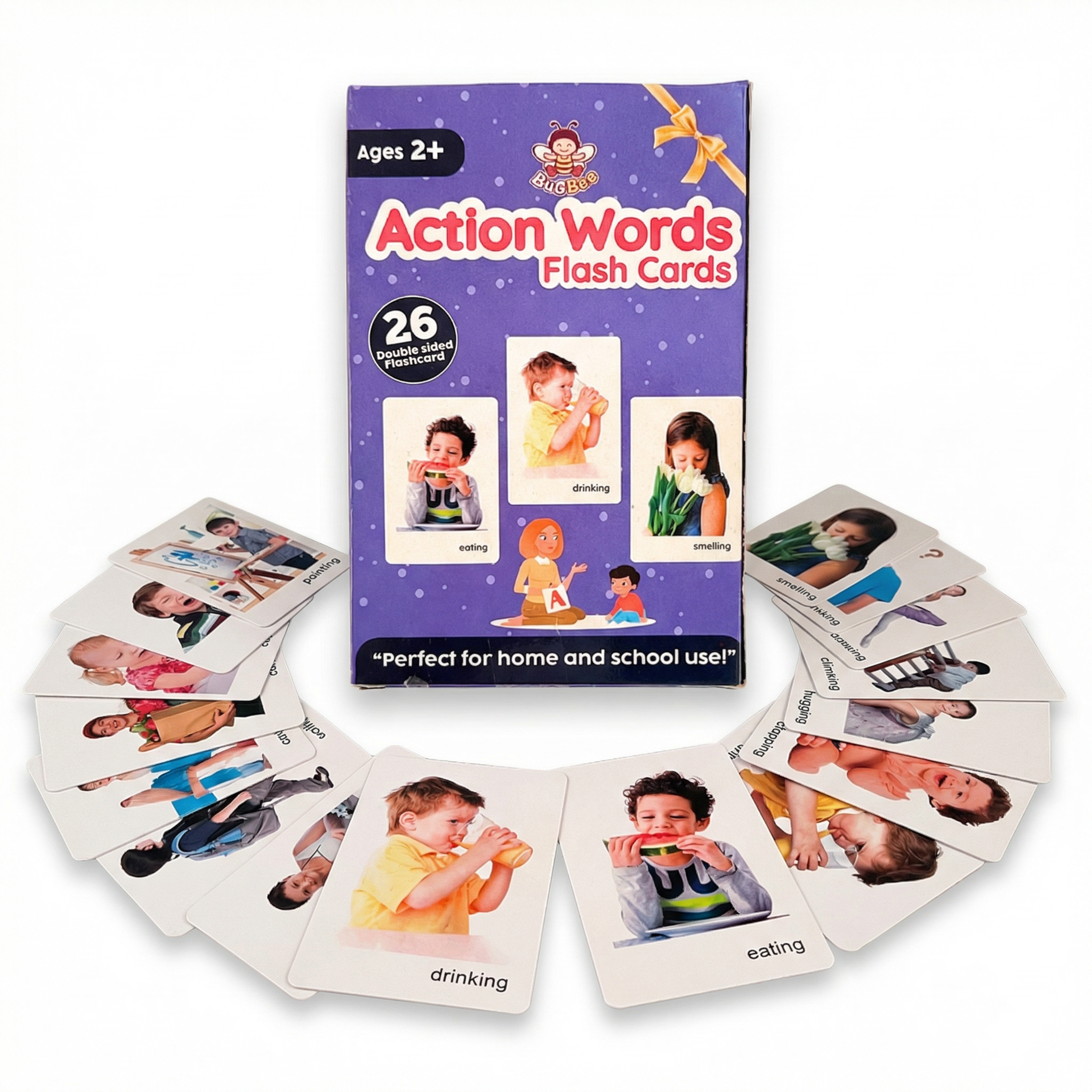Action Verb Flash Cards for Kids with Pictures | Action Words Learning
