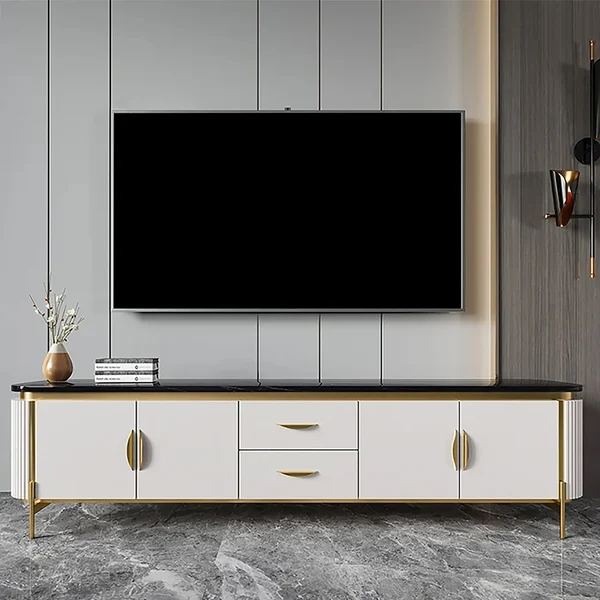 Moha Modern Faux Marble Top TV Console