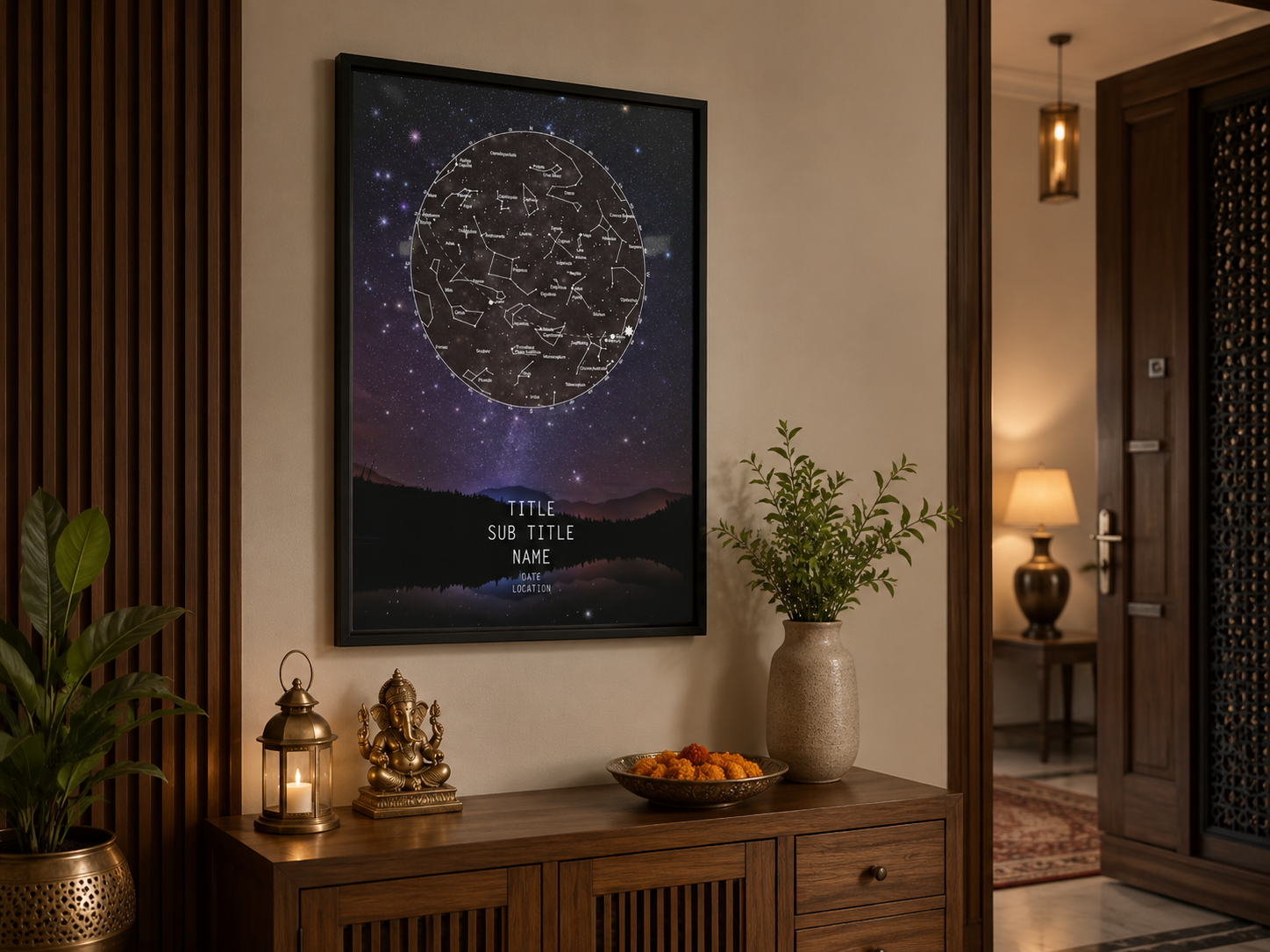 housewarming gift star map wall art India – Arttive