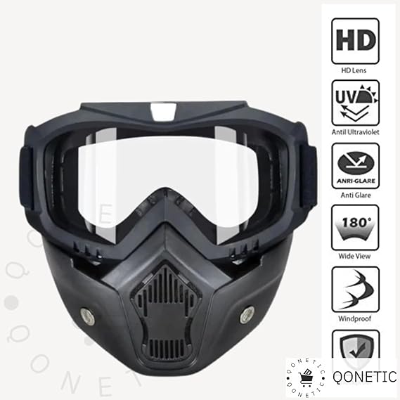Masque Protection Moto MÂRKÖ B8 Goggle Hb - Ultra Compact Avec Lentilles Transparentes Et Marron